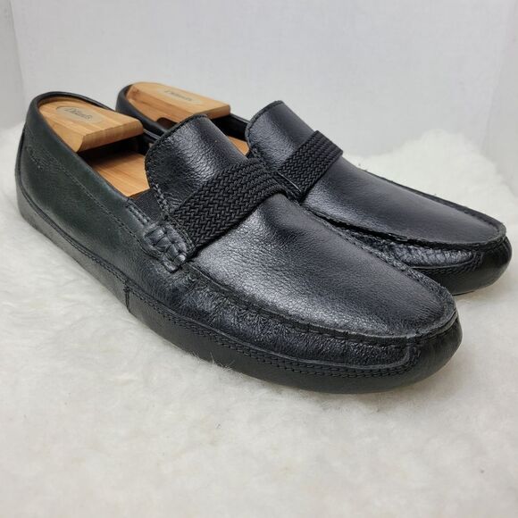 Clarks Men's Markman Brace Drivers Men's Shoes, black leather Size 10.5 M - Picture 1 of 10